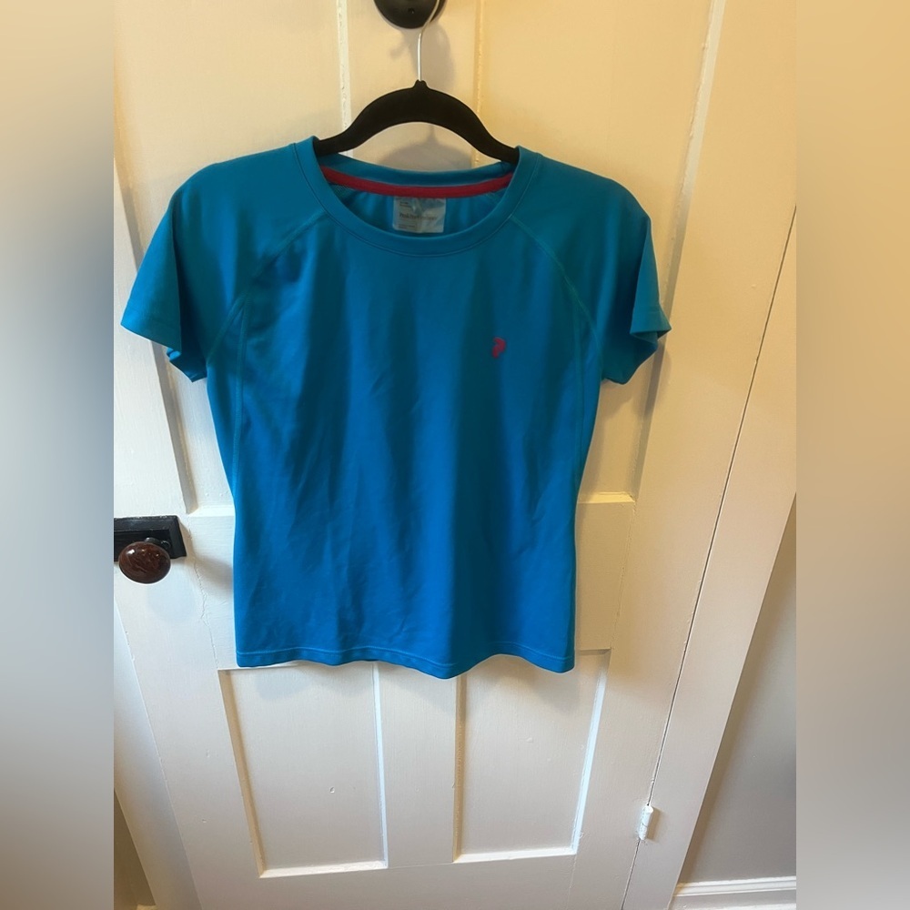 Peak Performance Blue Activewear Short Sleeve Top Size Medium